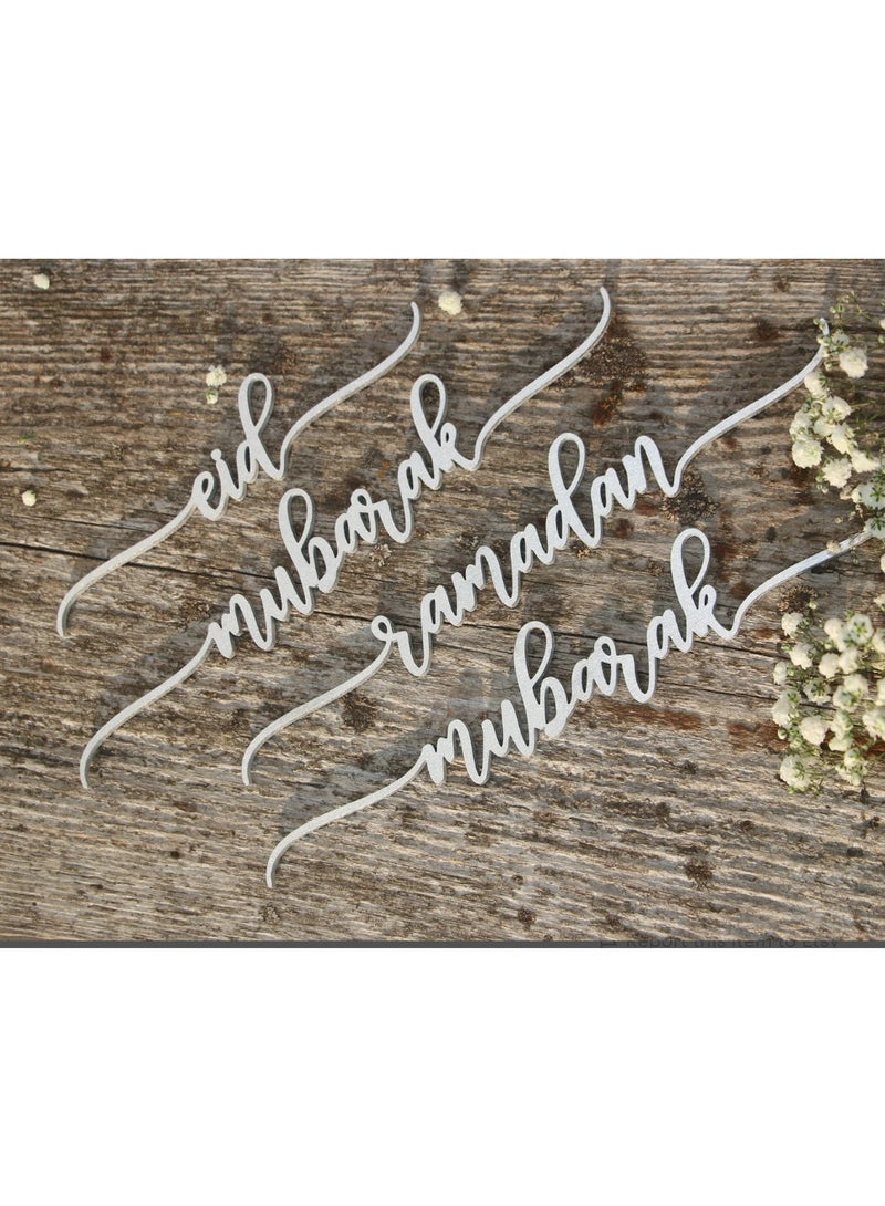 Eid decorations Ramadan place cards EID MUBARAK decorations laser cut Place Setting Bismillah Inshallah sign Mubarak sign Alhamdulillah sign - Image 3
